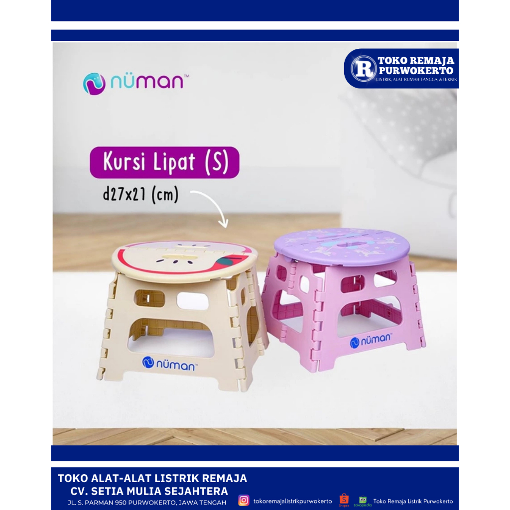 Kursi Bangku Lipat Plastik S Tinggi 21 cm - NUMAN