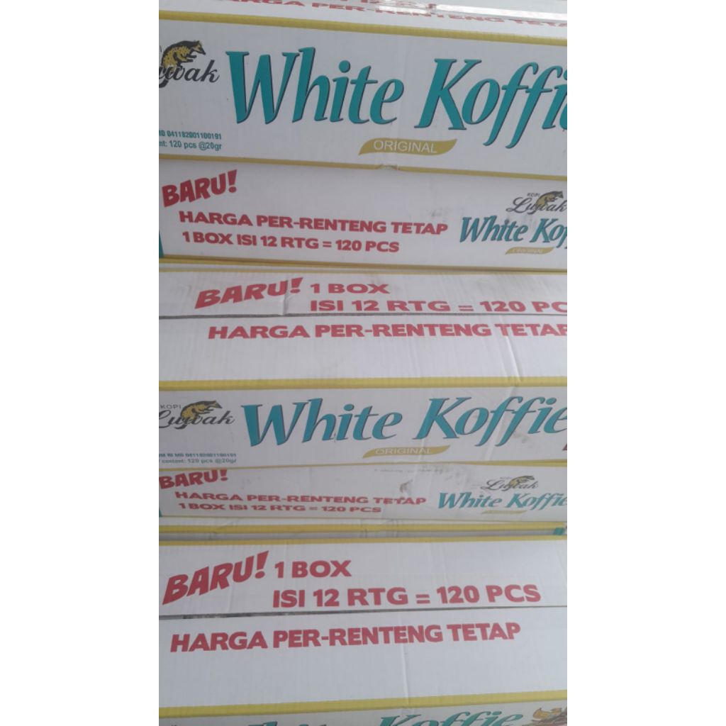 

Luwak white coffie 1 dus isi 120 sachet/12 renteng