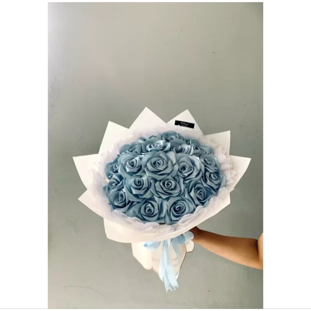 

(Liancraft.id) Buket Bunga Pita Satin blue edition || Handmade Spesial for gift someone's spesial Wisuda Graduation/Perpisahan gift Birthday anniversary kado