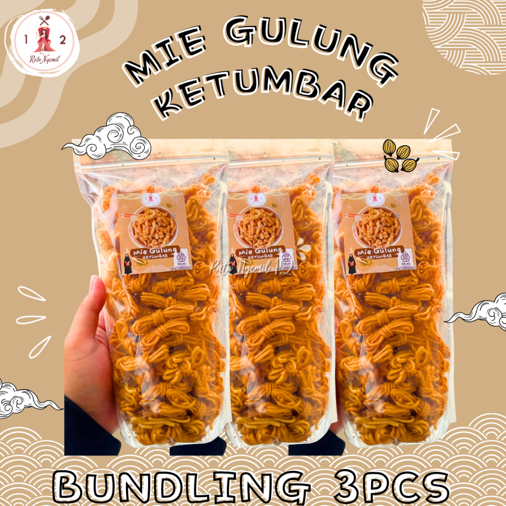 

Bundling original gurih Ketumbar 3 pcs 230 gram Mie gulung
