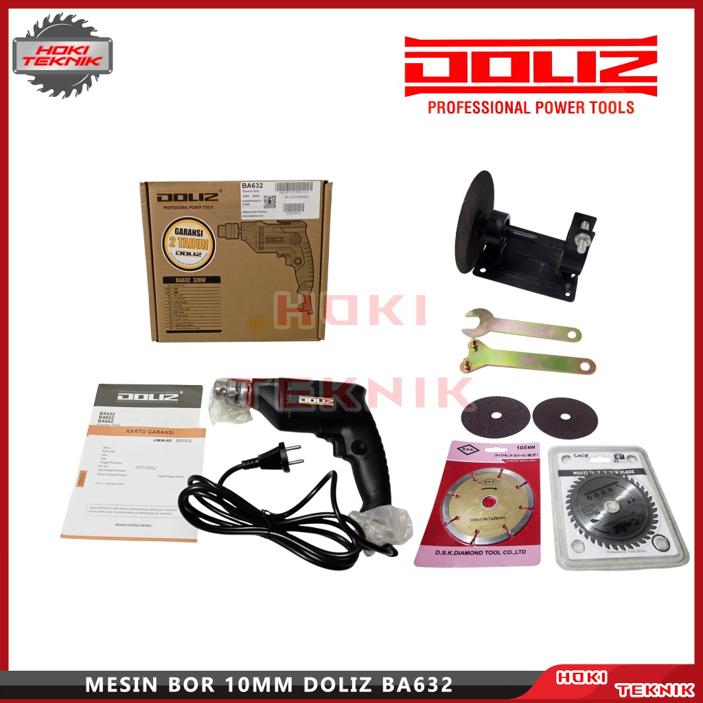Mesin Bor 10mm Doliz BA632 Bolak Balik 320 watt