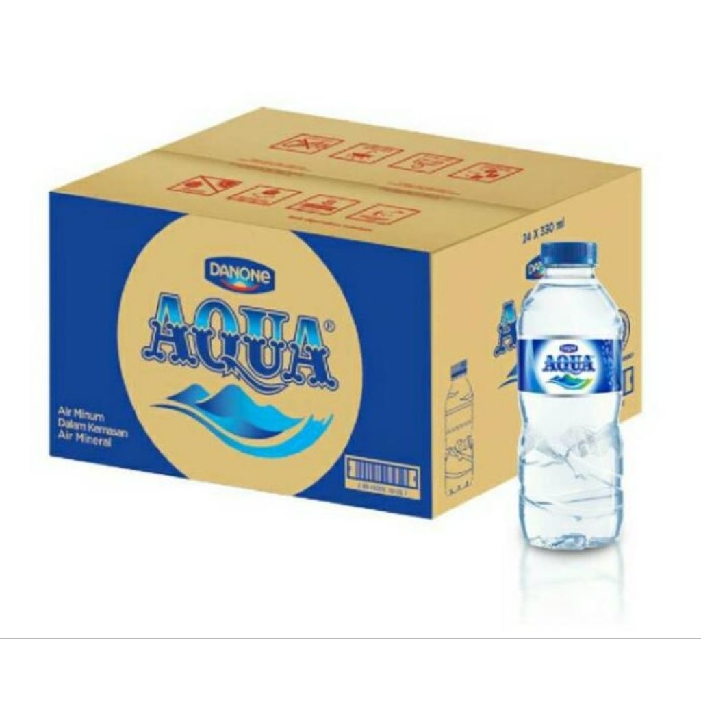 

1 Dus isi 24 btl - Aqua air mineral botol 330ml