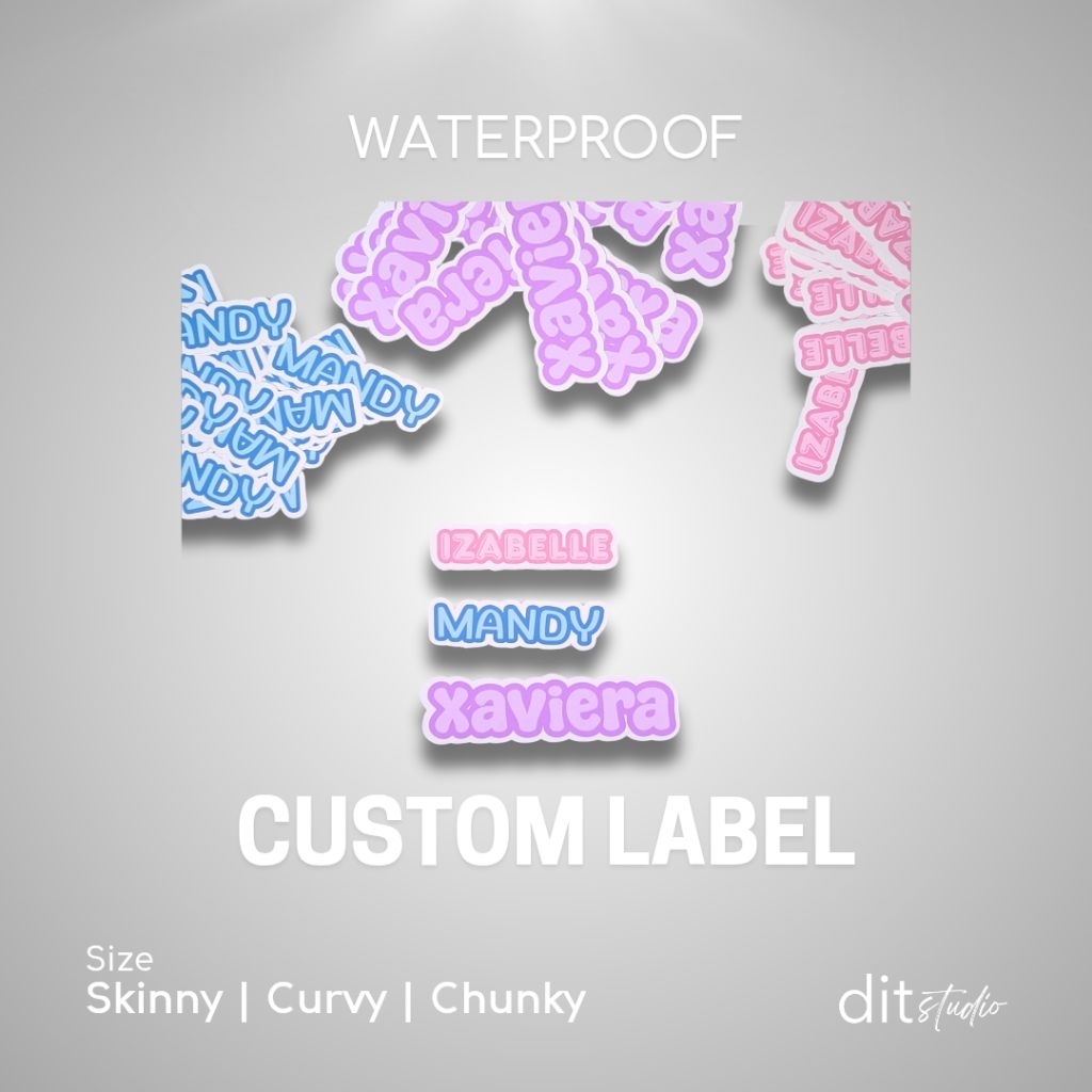 

dits. CUSTOM NAME LABEL | Label Waterproof Die Cut