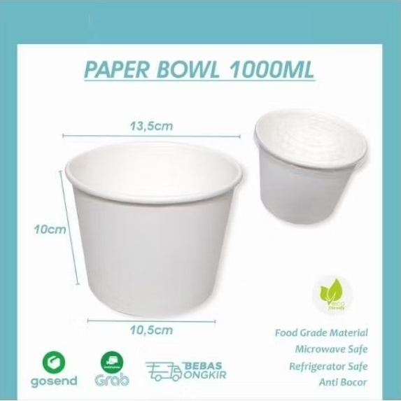 paper bowl 1000 ml star pack - paperbowl 1000ml - rice bowl - rice bowl custom - mangkok kertas - ma