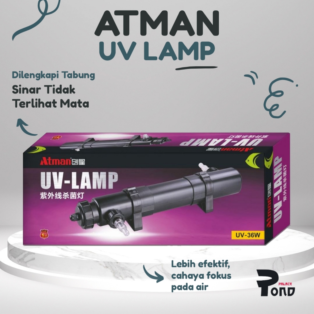 Lampu UV Penjernih Air Kolam Atman UV 36W Ultraviolet Kolam Koi