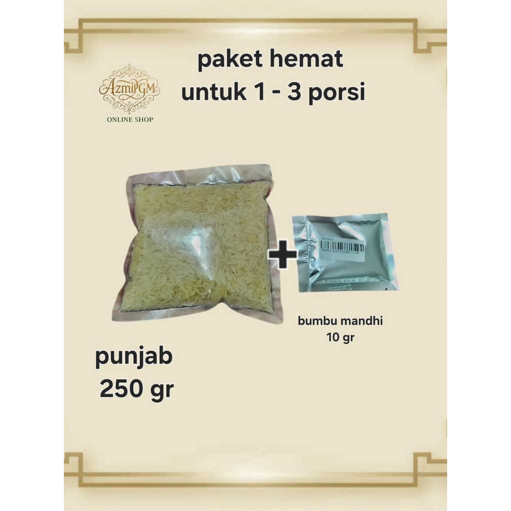

Paket Beras Basmati Nasi Mandhi Instan 250g Beras Basmati Bumbu Mandhi