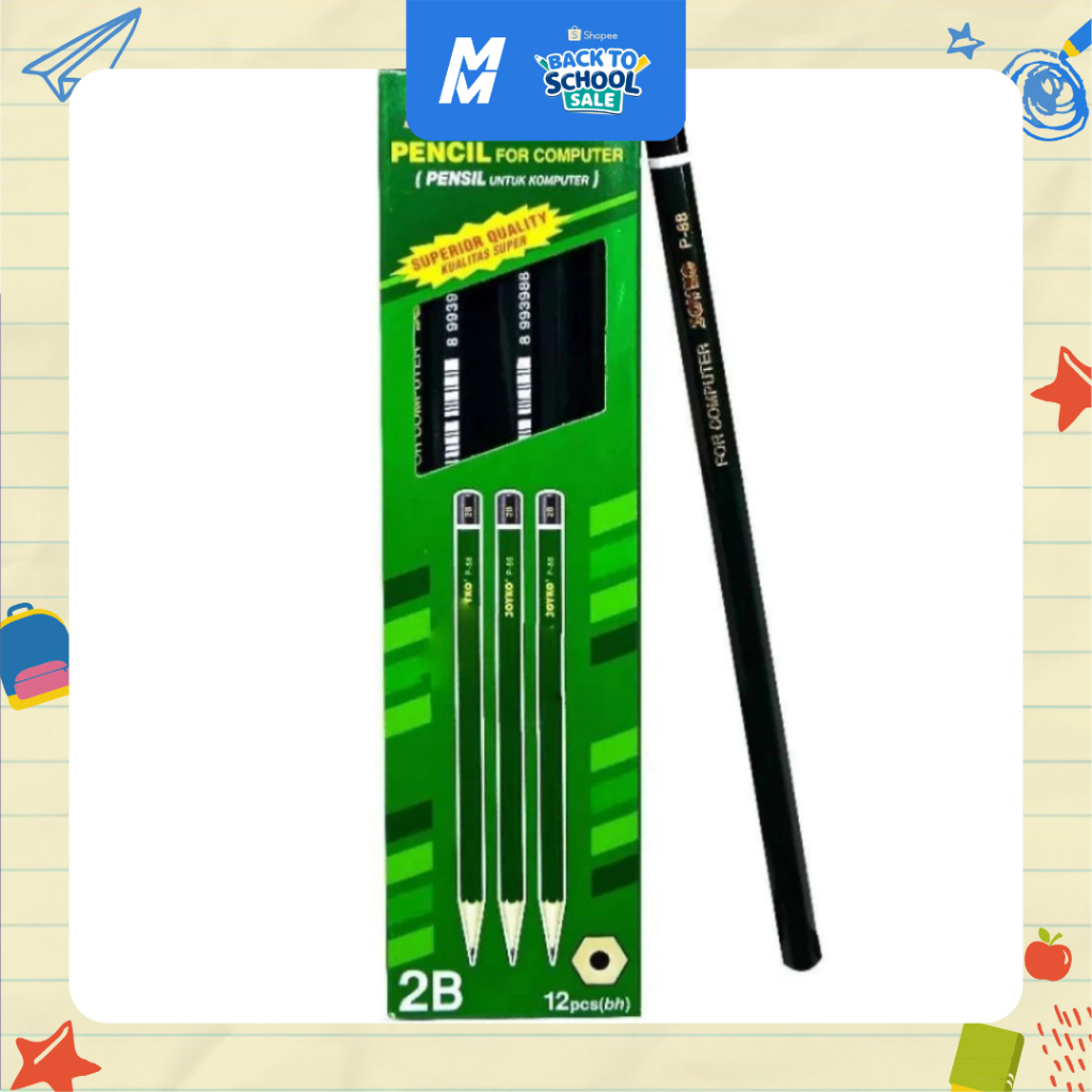 

Pensil 2B Joyko P-88 Original Isi 12 pcs – Pensil Tulisan dan Ujian