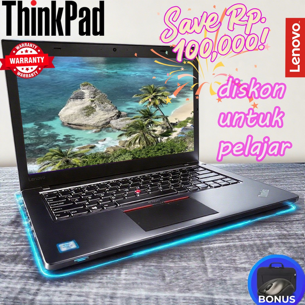 Laptop Lenovo Thinkpad Core i5 / i7 / RAM 8GB / 16GB Laptop Second T460/T460S bekas RAM 8gb SSD 128/