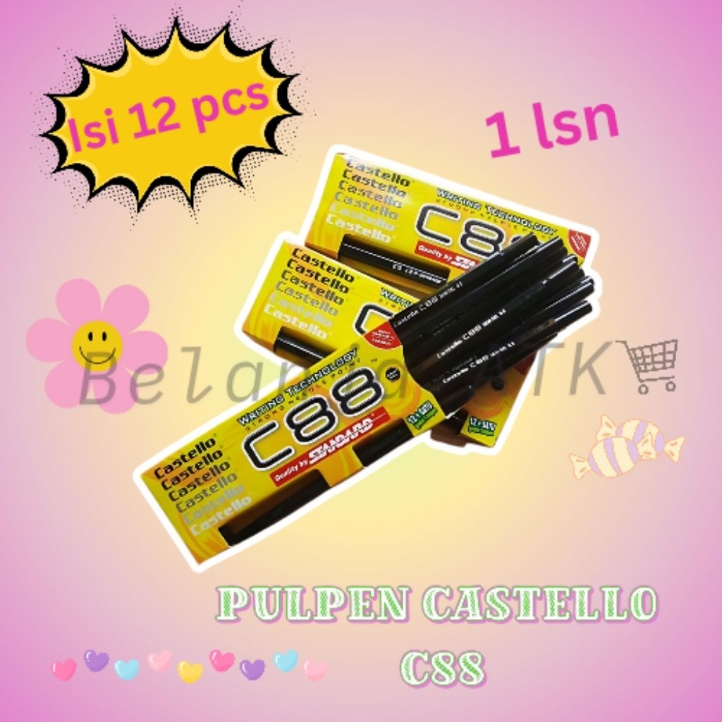 

[Lusin] Pulpen Castello C88 STANDARD 12+1pcs 0.5mm