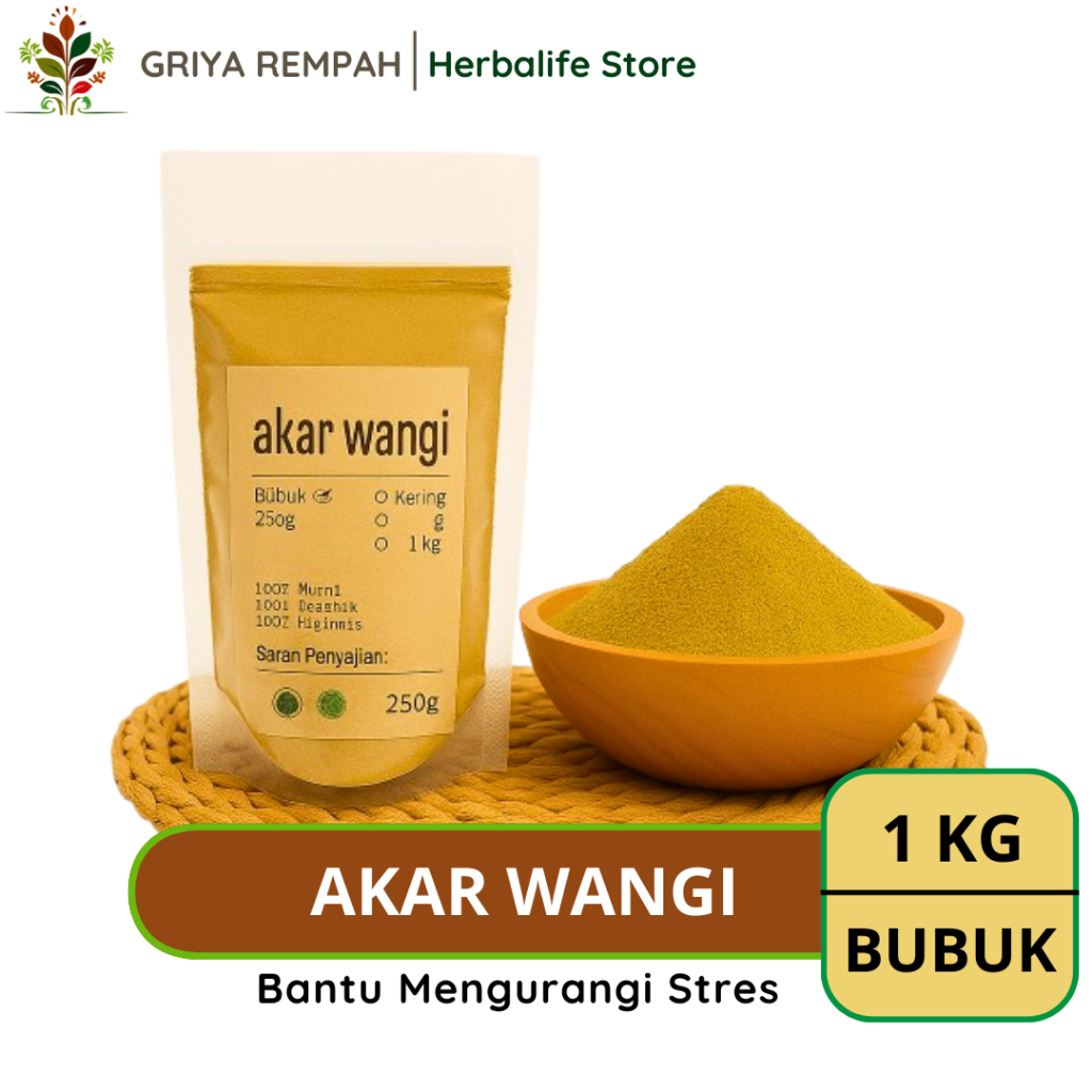 

AKAR WANGI BUBUK 1 KG Premium – Vetiver Narwastu Ramuan Rempah Herbal Kering Alami dengan Aroma Menenangkan Simplisia Chrysopogon zizanioides