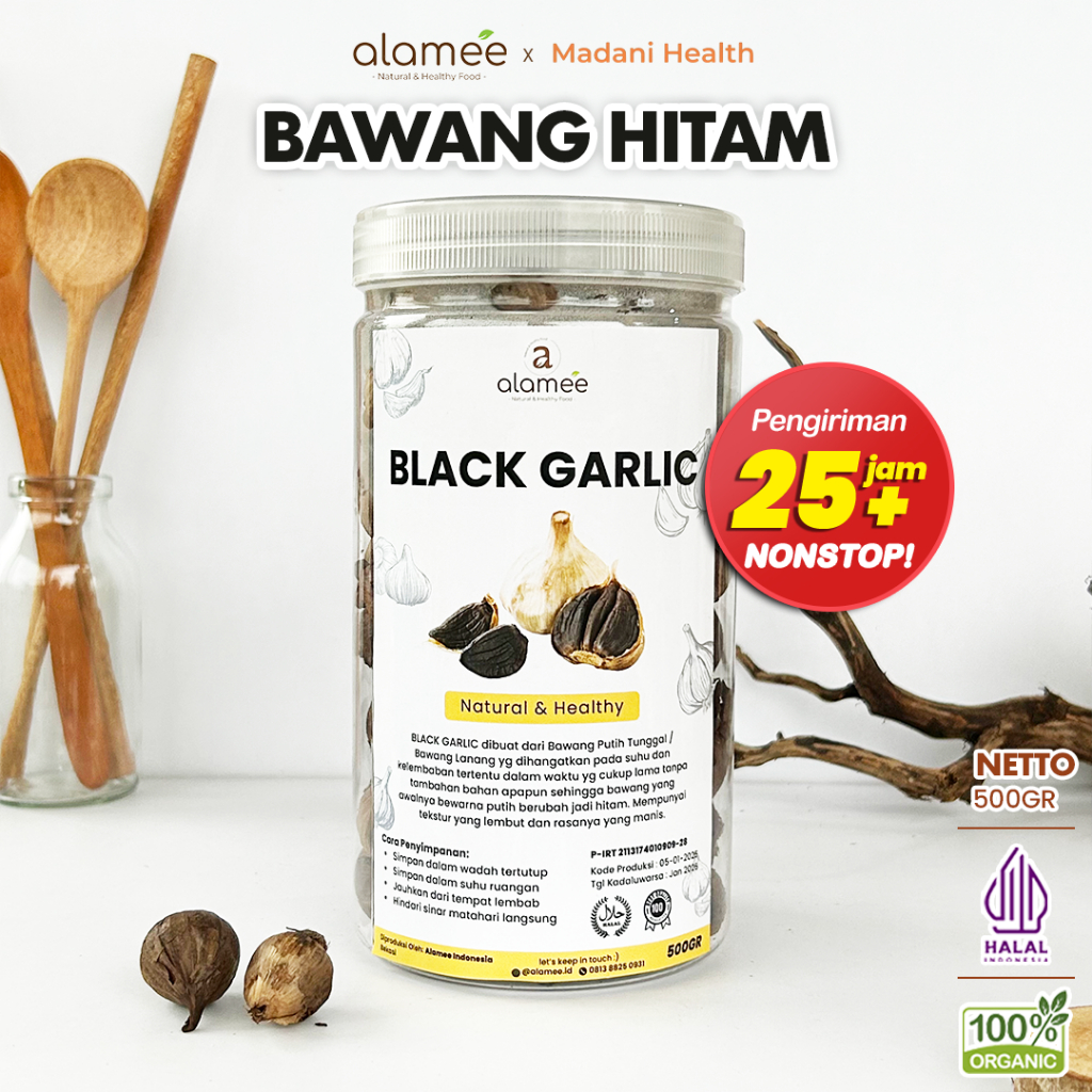 

ALAMEE Black Garlic Garlik Bawang Hitam Tunggal Kating 500 gram Herbal Premium Lanang Alami Natural