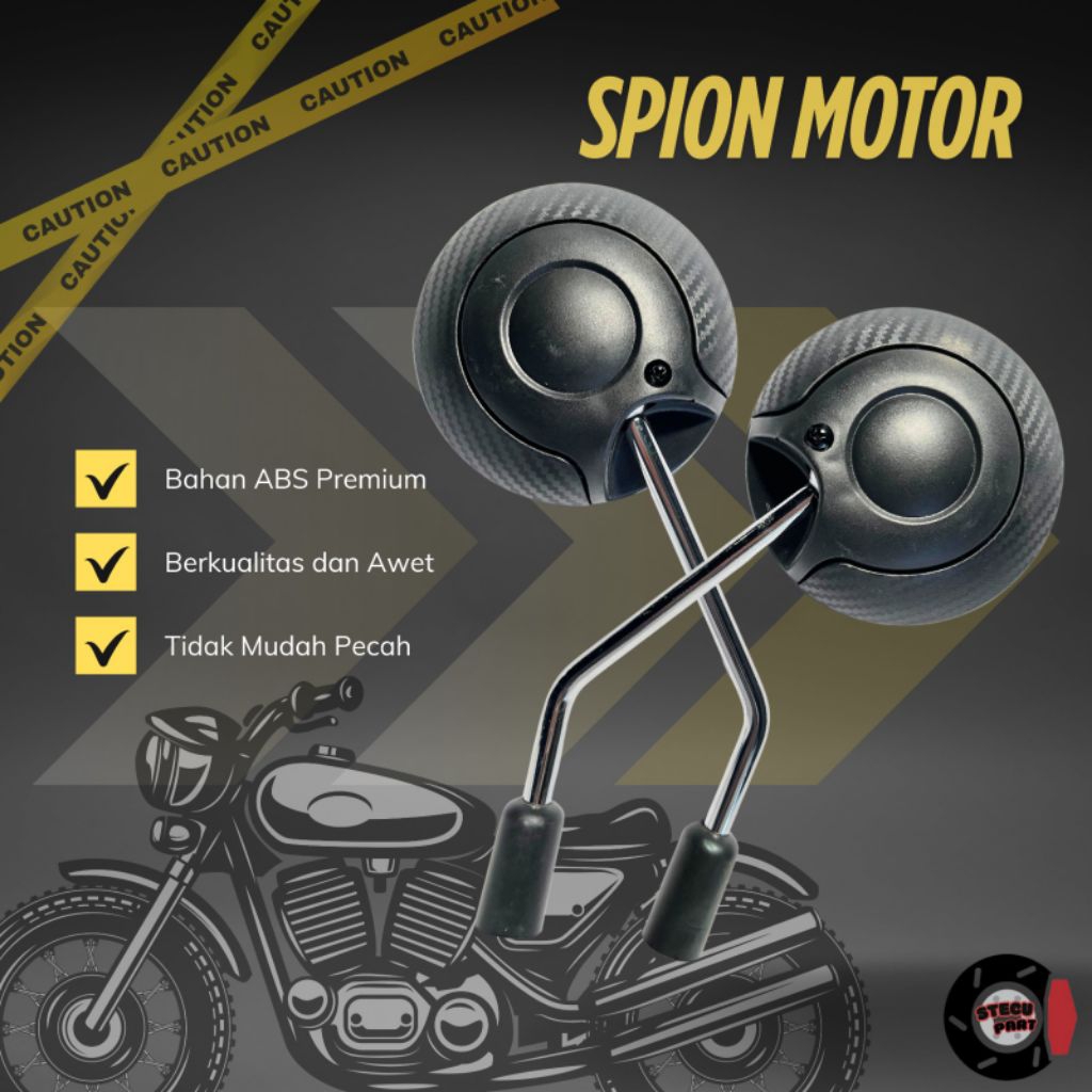 Spion Scoopy Carbon 1 Set Kanan Dan Kiri + mur