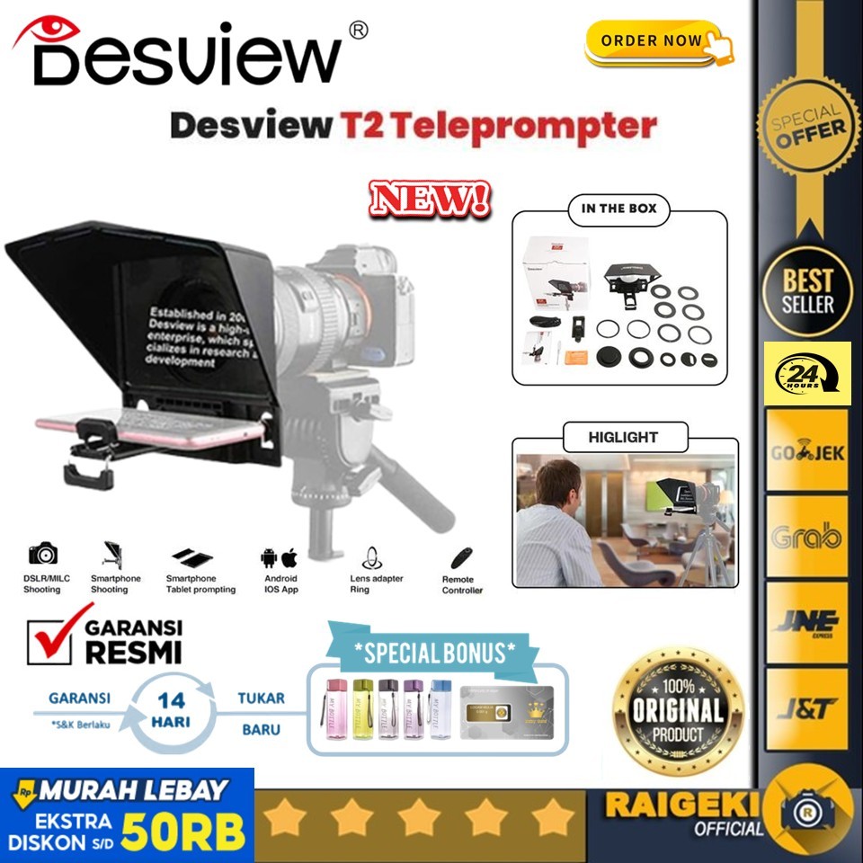 Desview T2 Broadcast Teleprompter for Camera Interview Desview T2 - FREE GIFT