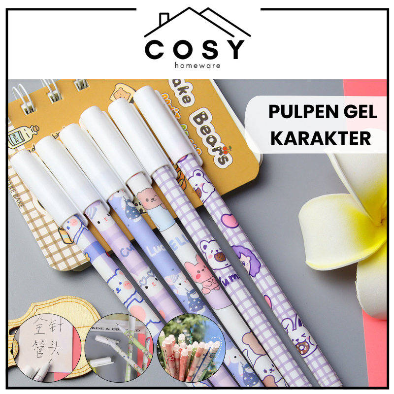 

COSY Puplen Gel Karakter Dapat Dihapus 0.5mm / Pena Alat Tulis Sekolah Kantor Bullet Tip Ink Erasable Pen Gel