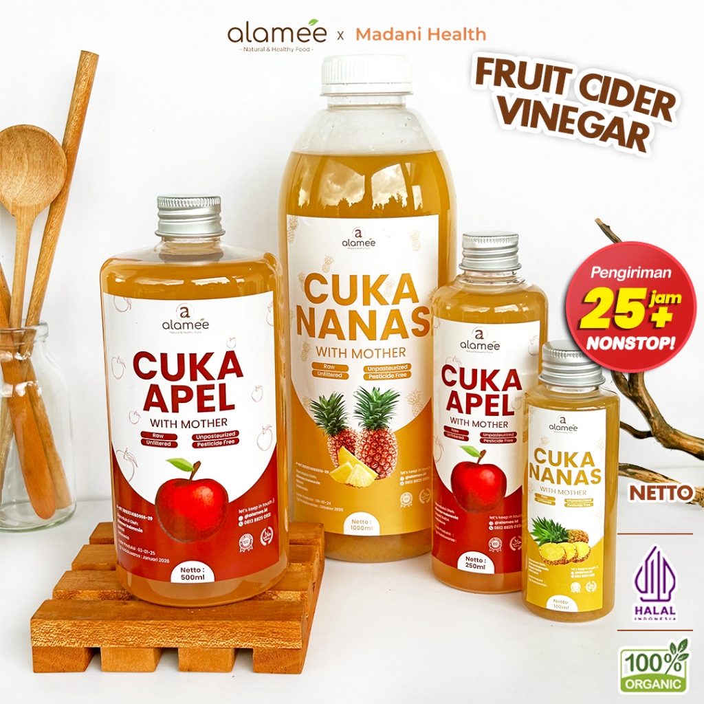 

ALAMEE Cuka Apel Nanas Original Vinega With Mother Premium Organik Pine Apple Cider Vinegar Vinega