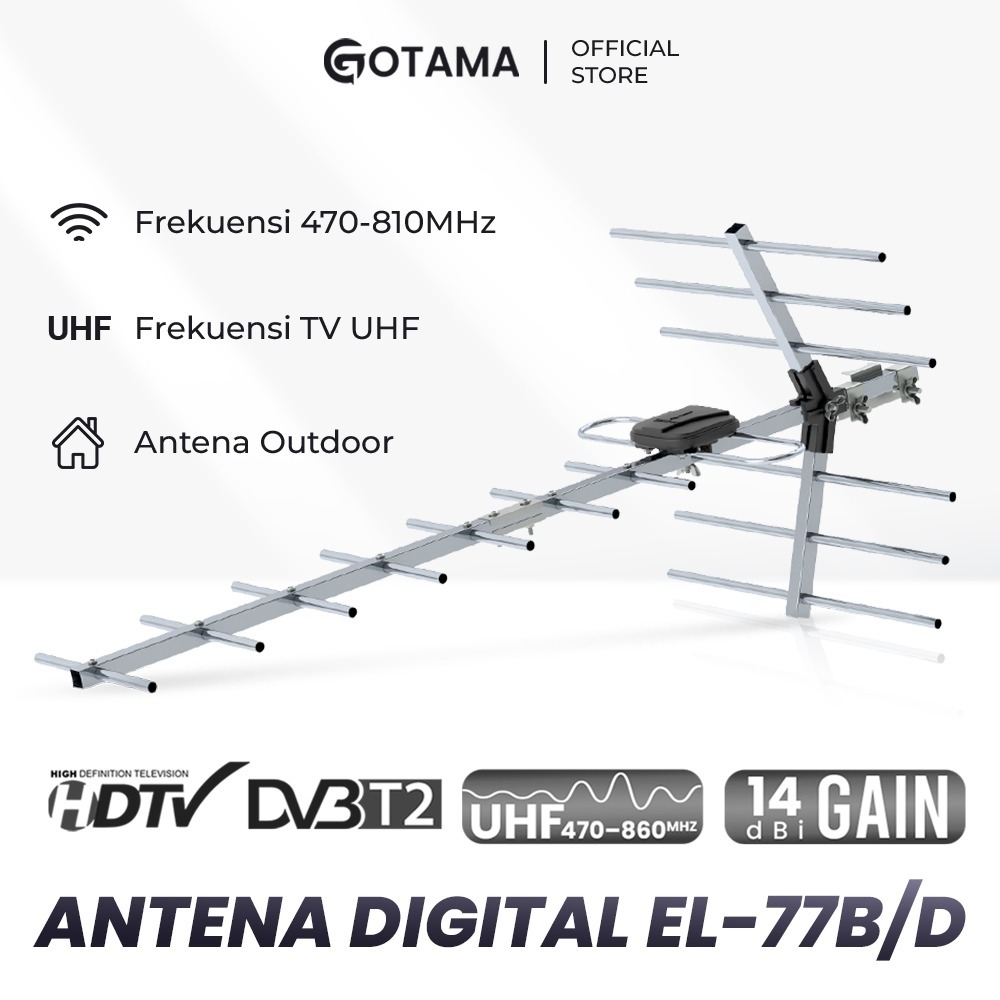 Antena Outdoor Finito El77D/B Tulang Ikan TV Digital Outdoor Support STB dan TV Digital