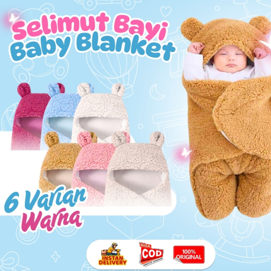 Selimut Bayi Premium Bulu Tebal Lembut Aman untuk Newborn | Selimut Bedong Bayi Bulu Tebal Premium