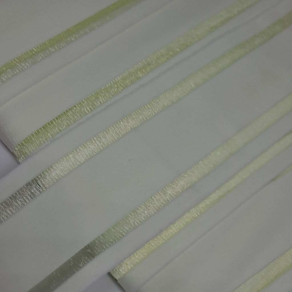 

(Harga Per Meter) Karet Elastis Salur Transparan Warna Hijau Stabilo Lebar 5 cm / 50 mm