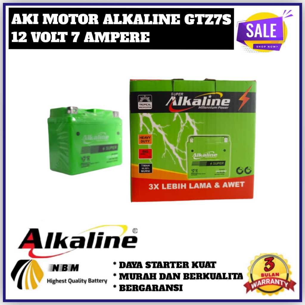 Aki Motor Satria FU/SONIC/Raider Alkaline GTZ7s