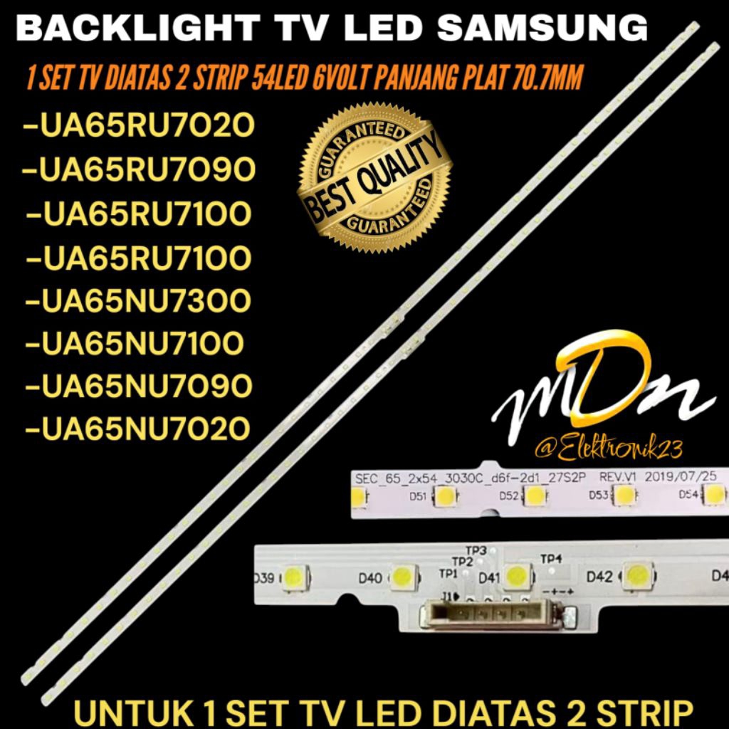 BACKLIGHT TV LED SAMSUNG 65 INCH UA-65AU7300- UA-65AU7100- UA-65AU7090- UA-65AU7020- UA-65RU7300- UA