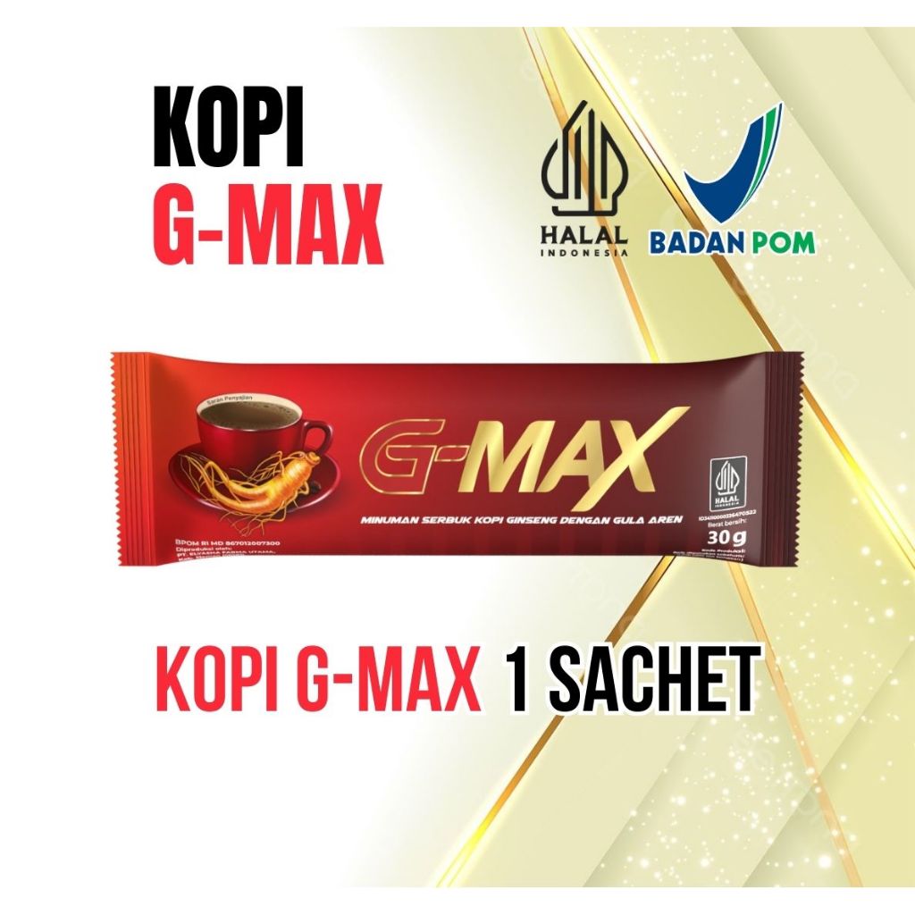 

1 SACHET KOPI G-MAX STAMNA PRIA ORIGINAL BPOM 1 BOX ISI 10 SACHET HALAL & AMAN
