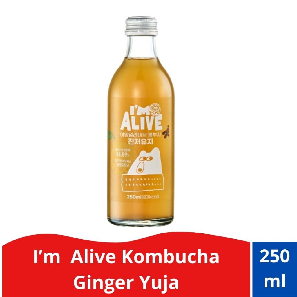 

I'm Alive Kombucha Ginger Yuja/ Teh Fermentasi jahe& jeruk citron Korea 250ml