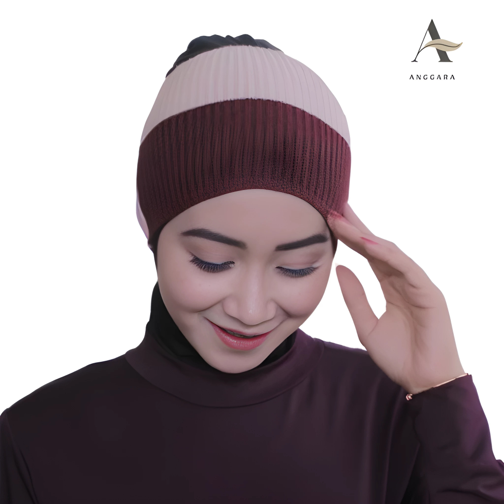 Ciput Rajut 2 Warna Jilbab Dalaman Aksesoris Hijab Nyaman Dipakai Bahan Berkualitas Tinggi