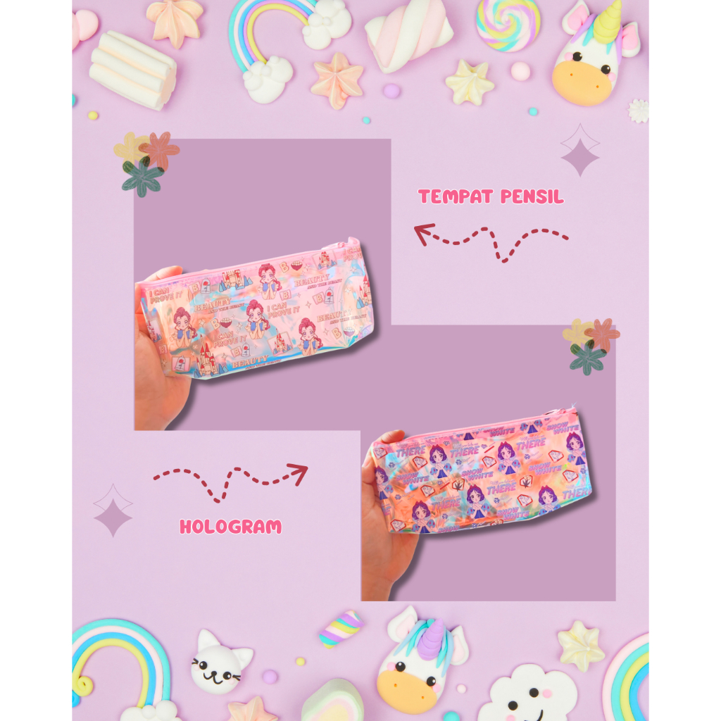 

TEMPAT PENSIL MIKA HOLOGRAM PRINCESS
