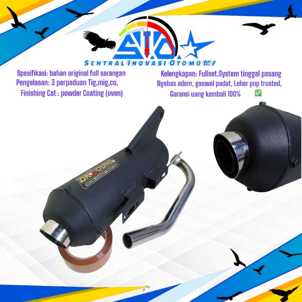 Knalpot Dr sound Standar Racing Fullset pnp metic series Beat Karbu/Deluxe/eSP/Fi/Mio Sporty/smile/M