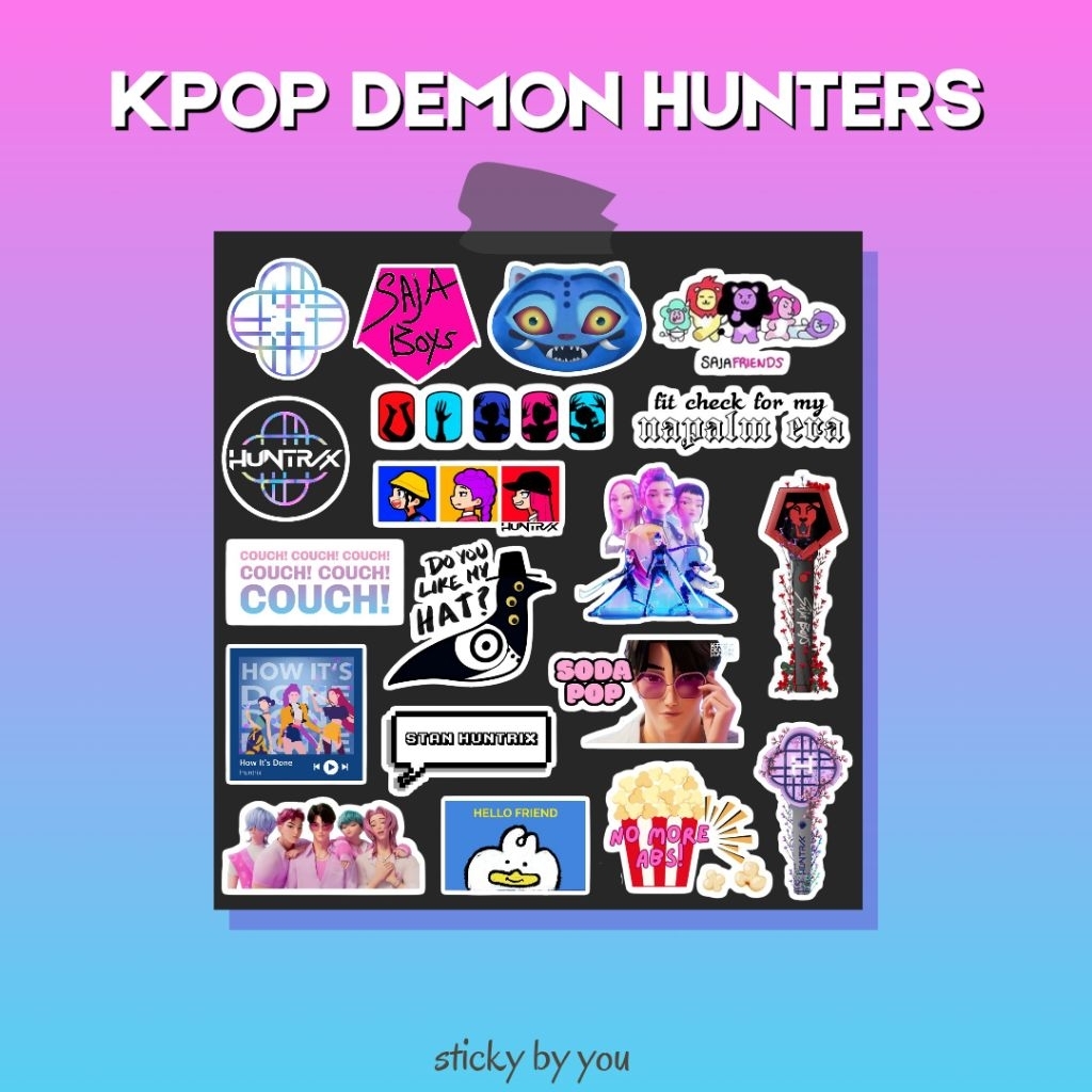 

Sticker KPOP Demon Hunters | Huntrix | Saja Boys - Movie - Sticker Kpop/Aesthetic/Tumblr/Vinyl/Gift