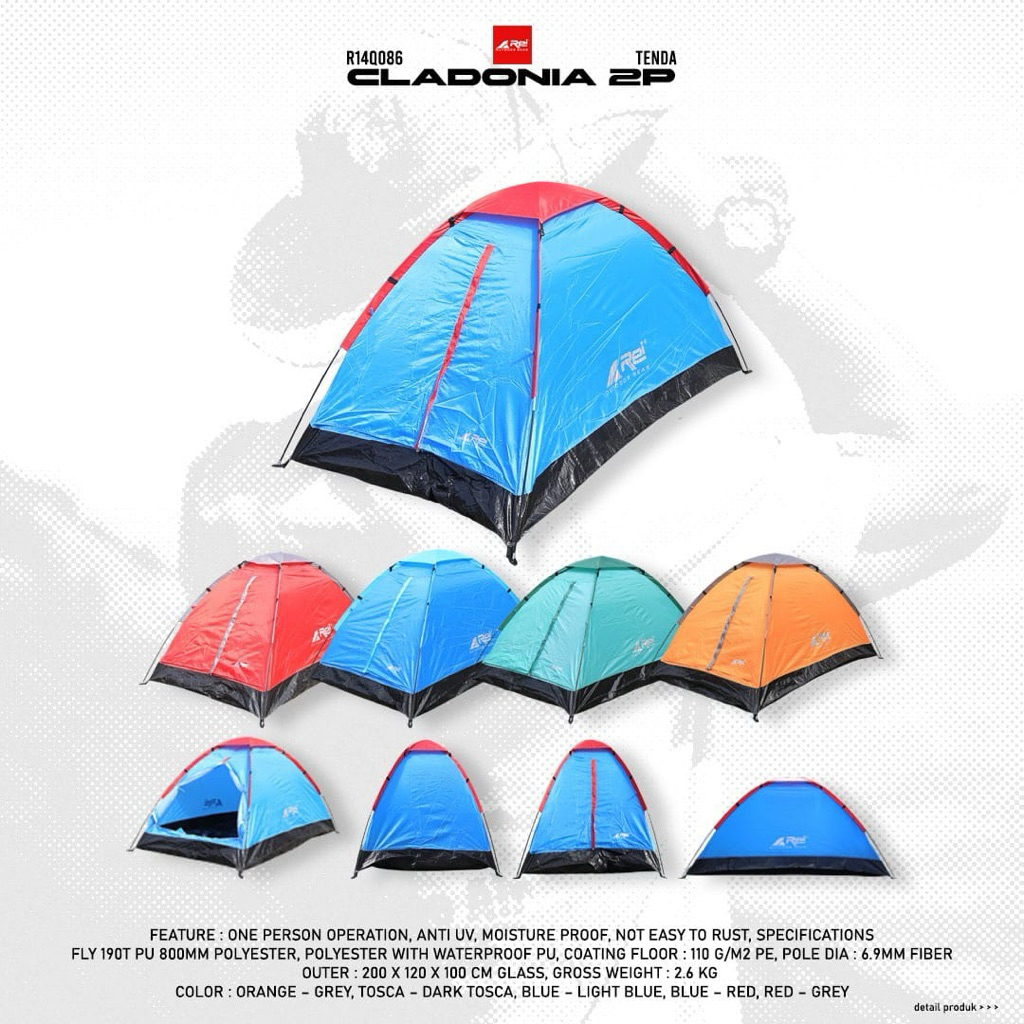 Tenda Camping Cladonia Kapasitas 2 Orang Arei Outdoor gear
