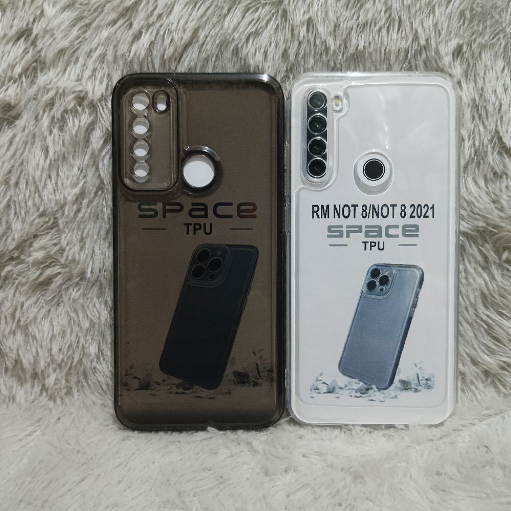 Softcase Casing RM NOT 8/ NOT 8 2021 BENING Trasparan & Clear hitam Pelindung belakang HP+Camera