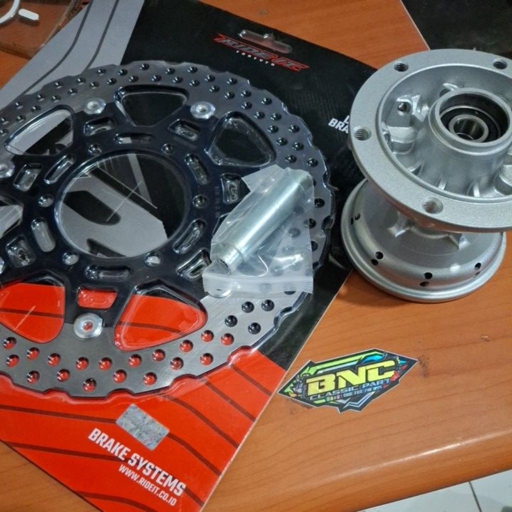 piringan set tromol klx RIDEIT  Piringan set TROMOLD TRACKER DEPAN KLX + DISC RIDEIT