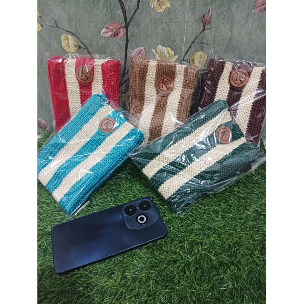 tas hp rajut pria wanita sling bag kekinian