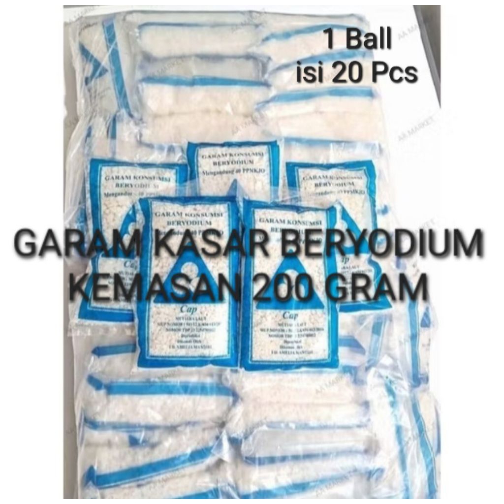 

PROMO MURAH 1 BALL GARAM KASAR BERYODIUM KEMASAN 200GRAM isi 20 pcs
