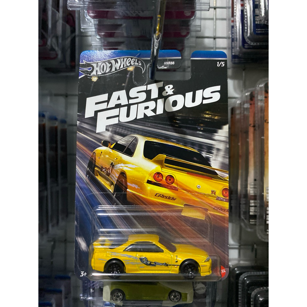Hotwheels Nissan Skyline GT-R (BCNR33) Yellow Fast & Furious FF