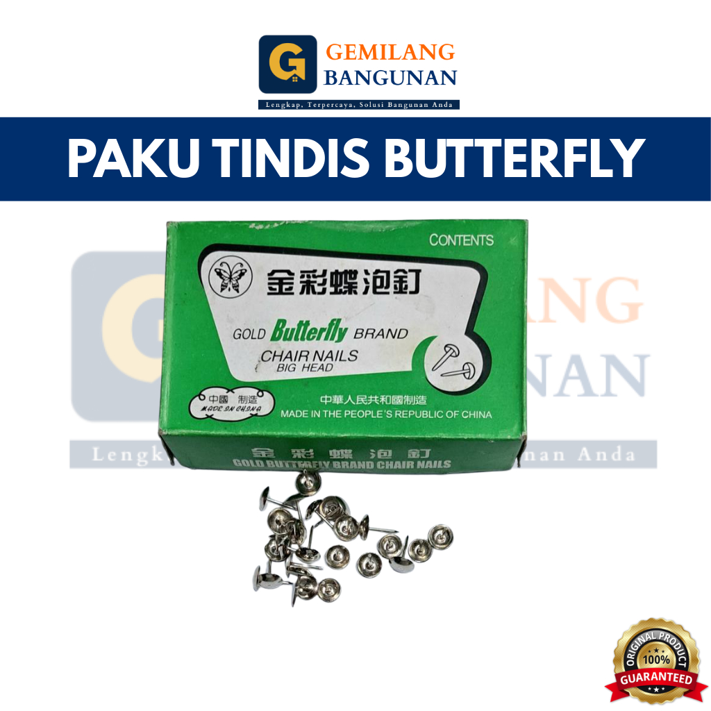 Paku Tindis / Paku Payung 5/8 Inci / Paku Sofa Sepatu Triplek Paku Tindis Pines / Thumb Tacks BUTTER