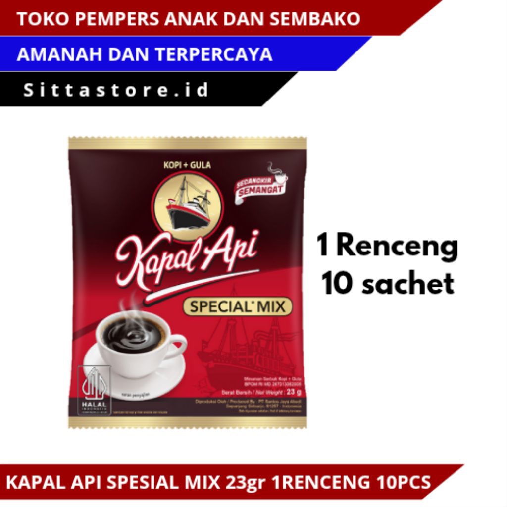 

Kapal Api Spesial Mix 23gr 1Renceng Isi 10Sachet