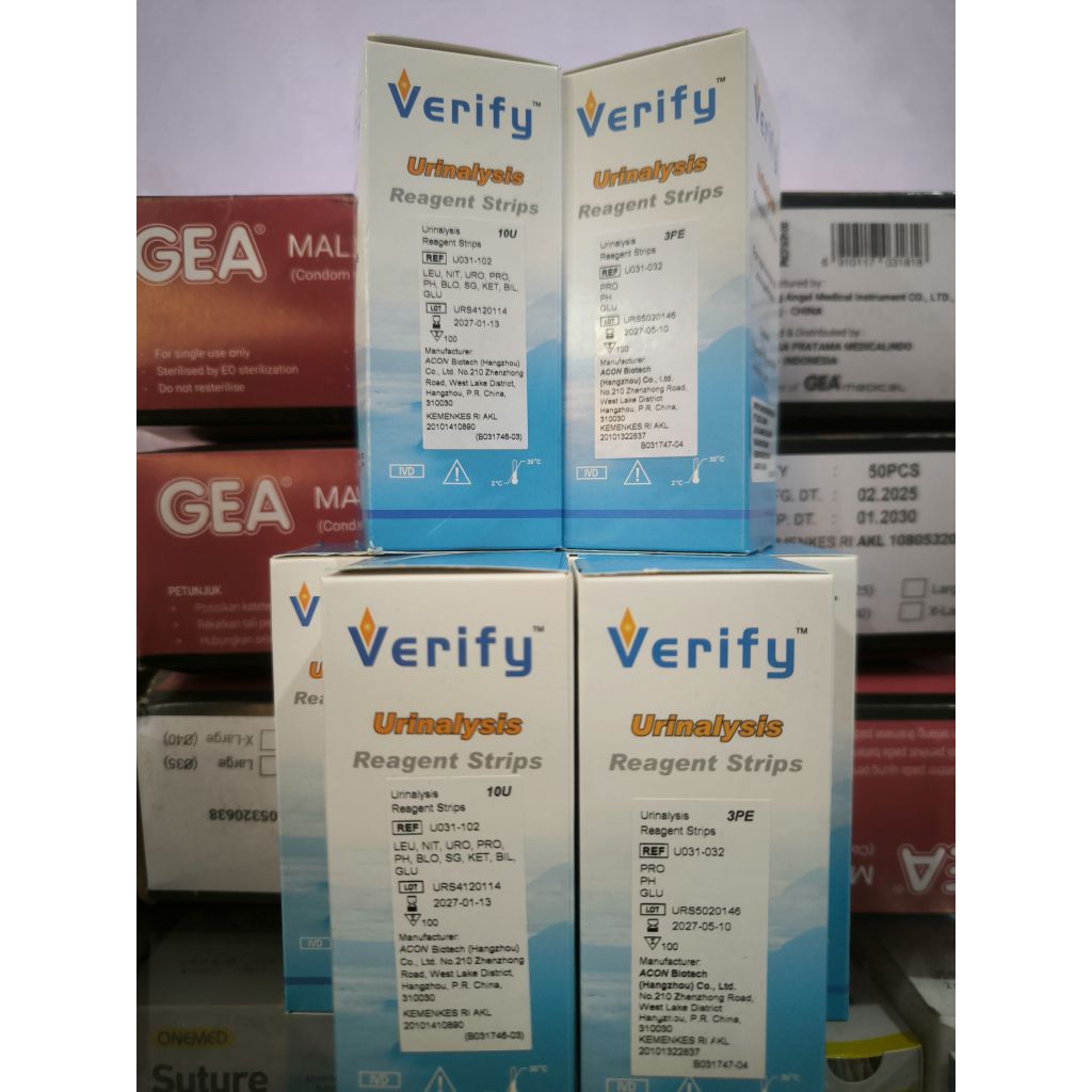 Verify Test Urine Strip 3p dan 10p / Verify Urinalysis Reagen Strip