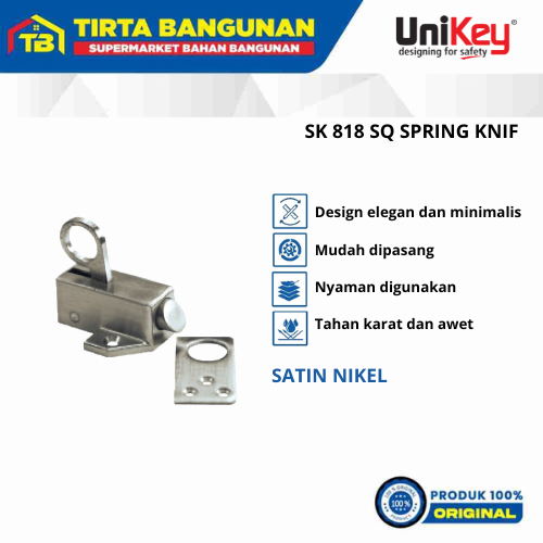 UNIKEY SK 818 SQ SN SPRING KNIP/ GRENDEL JENDELA / KUNCI JENDELA