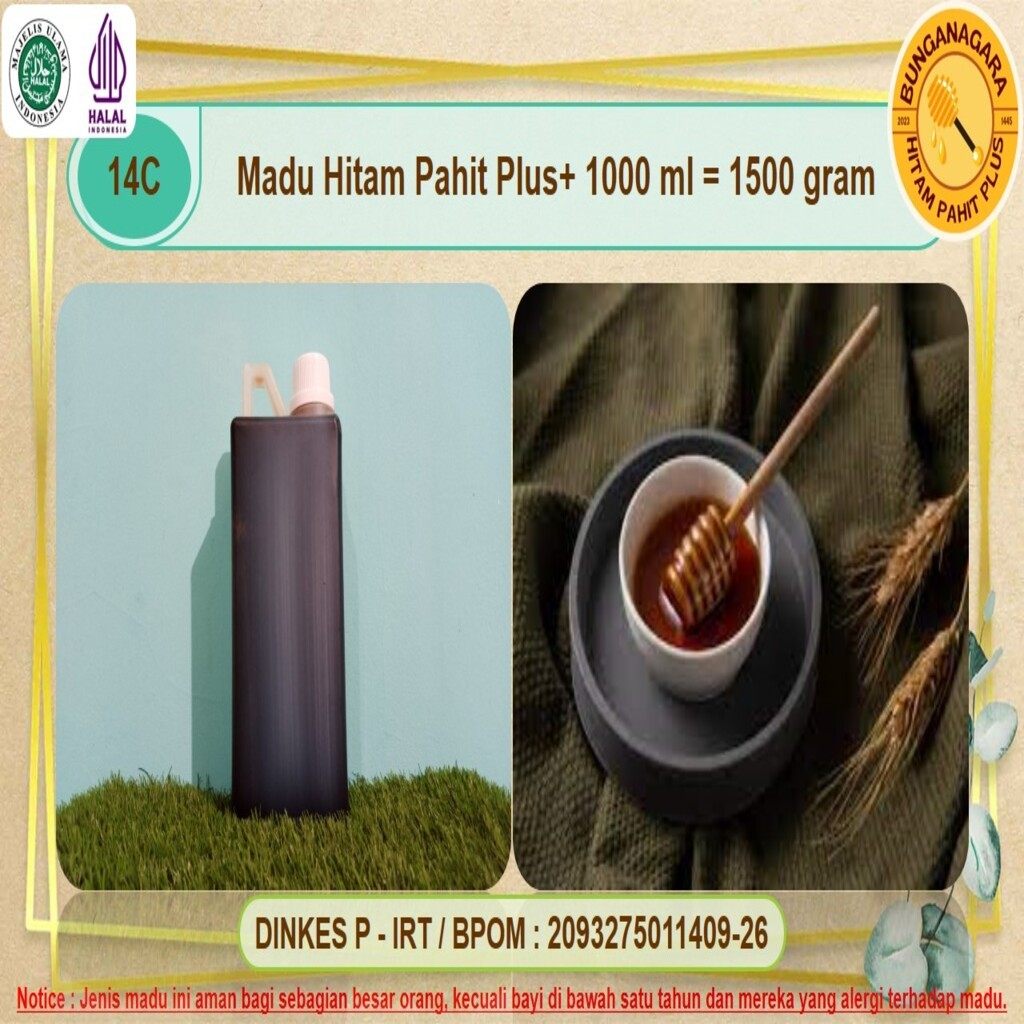 

MADU HITAM PAHIT PLUS+ ASLI HUTAN ALAM INDONESIA 1 L | 1000 ML 1500 GRAM BUNGANAGARA PURE HONEY