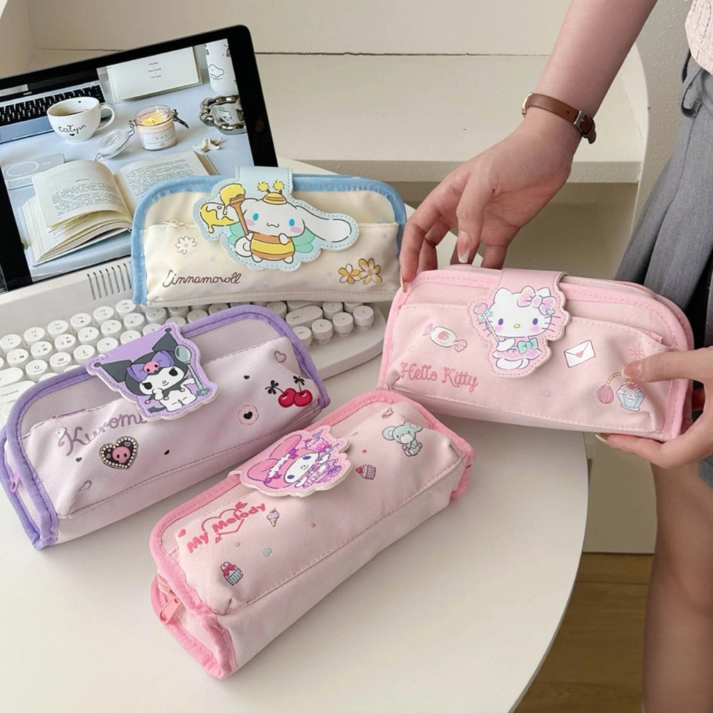 

Pencil case sanrio original/kotak pensil cinamurol kuromi zipper/pencil case anak remaja