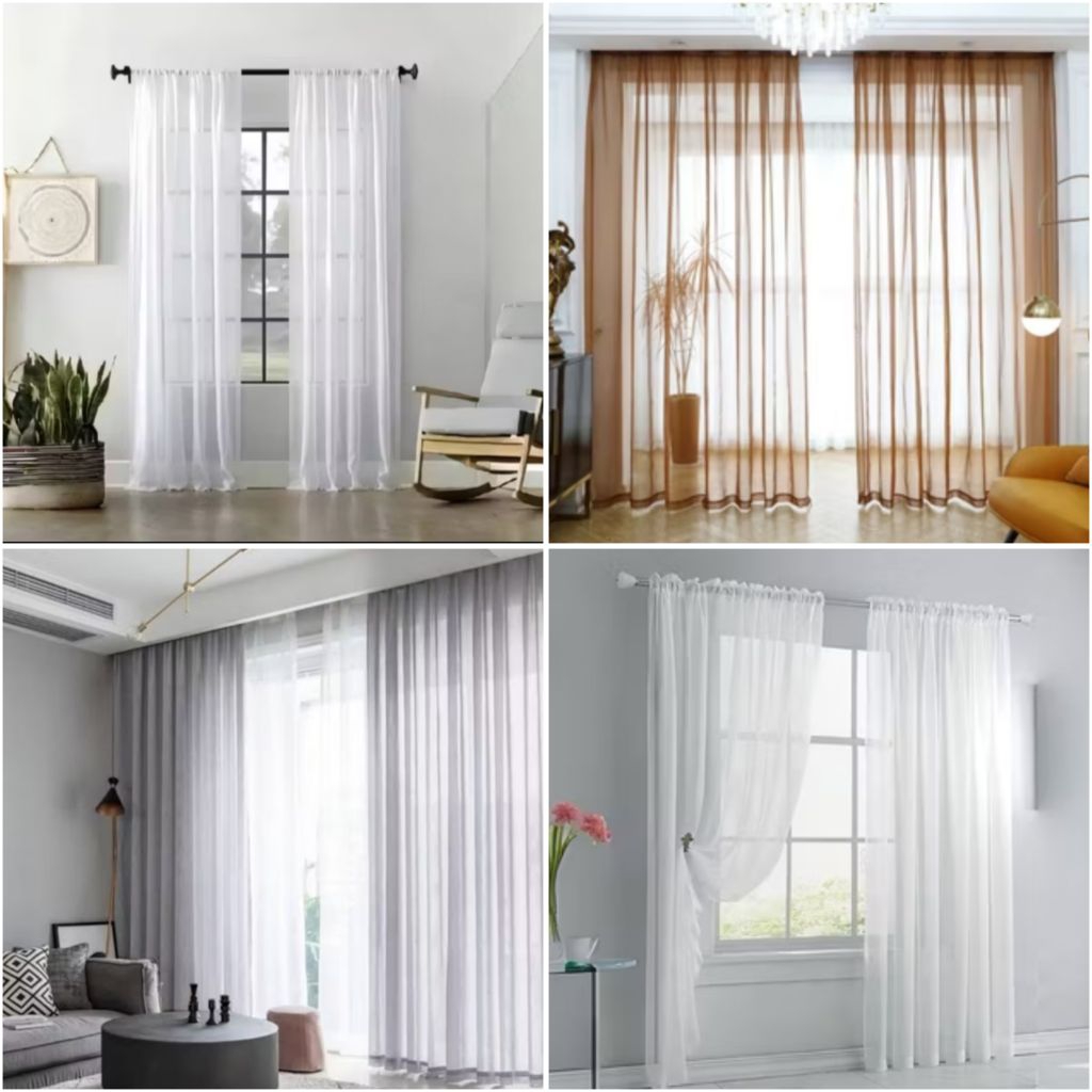 Vitrase gorden jendela pintu model serut lapisan gorden  Gotden transparan vitrse putih / abu / cokl