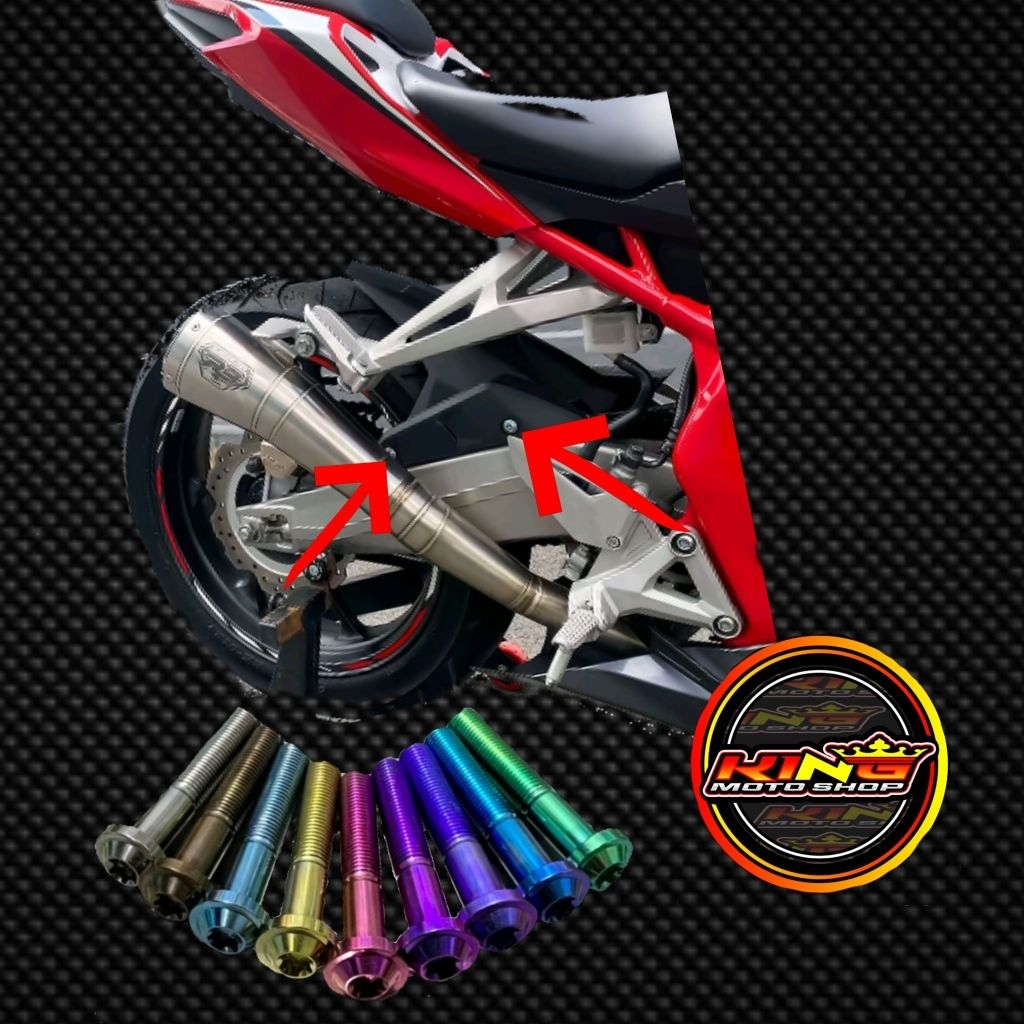 baut spakbor blakang plus baut cover rante cbr 150/250 r rr titanium