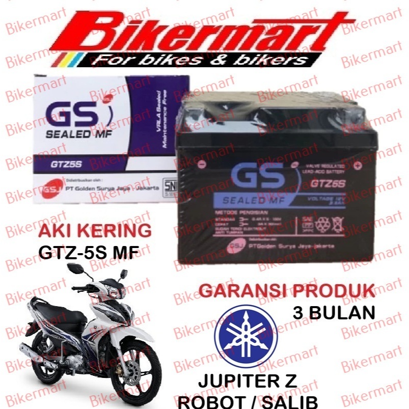 Aki Motor Yamaha Jupiter Z Robot / Salib GTZ5S Accu Kering MF