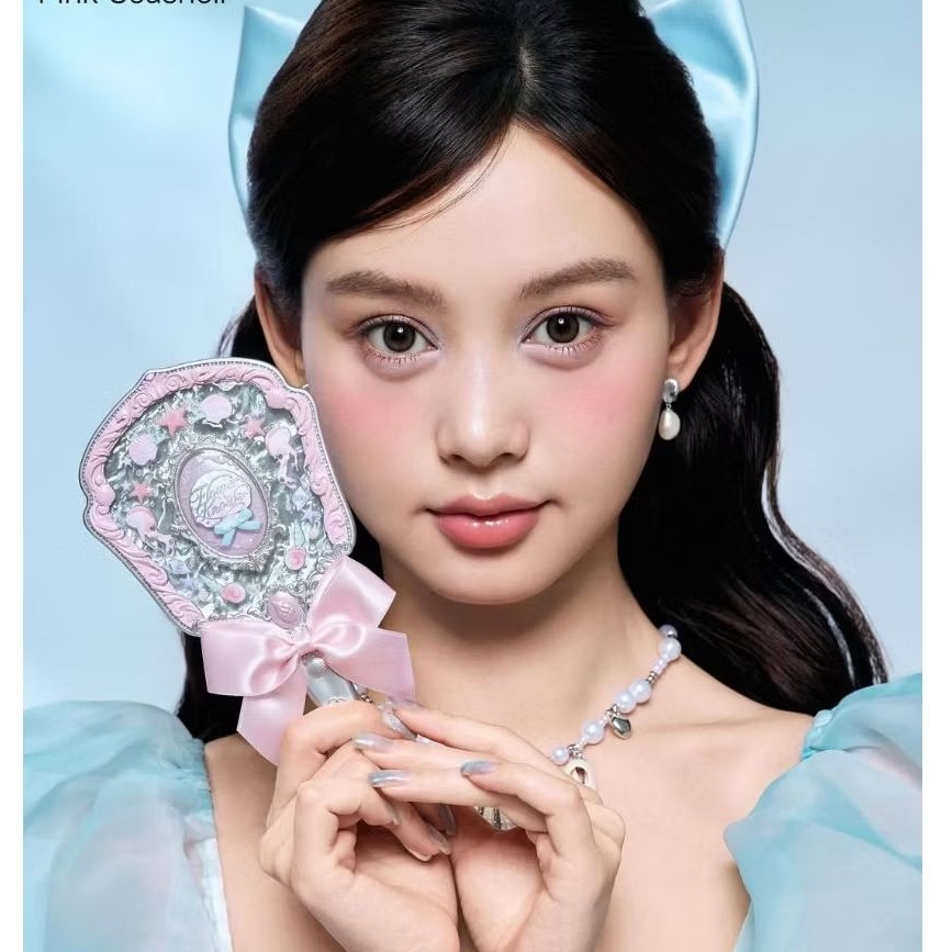 QSB [READY] Flower Knows Shell's Jewel Hand Mirror Little Mirror Mini Mirror Kaca rias Aksesoris