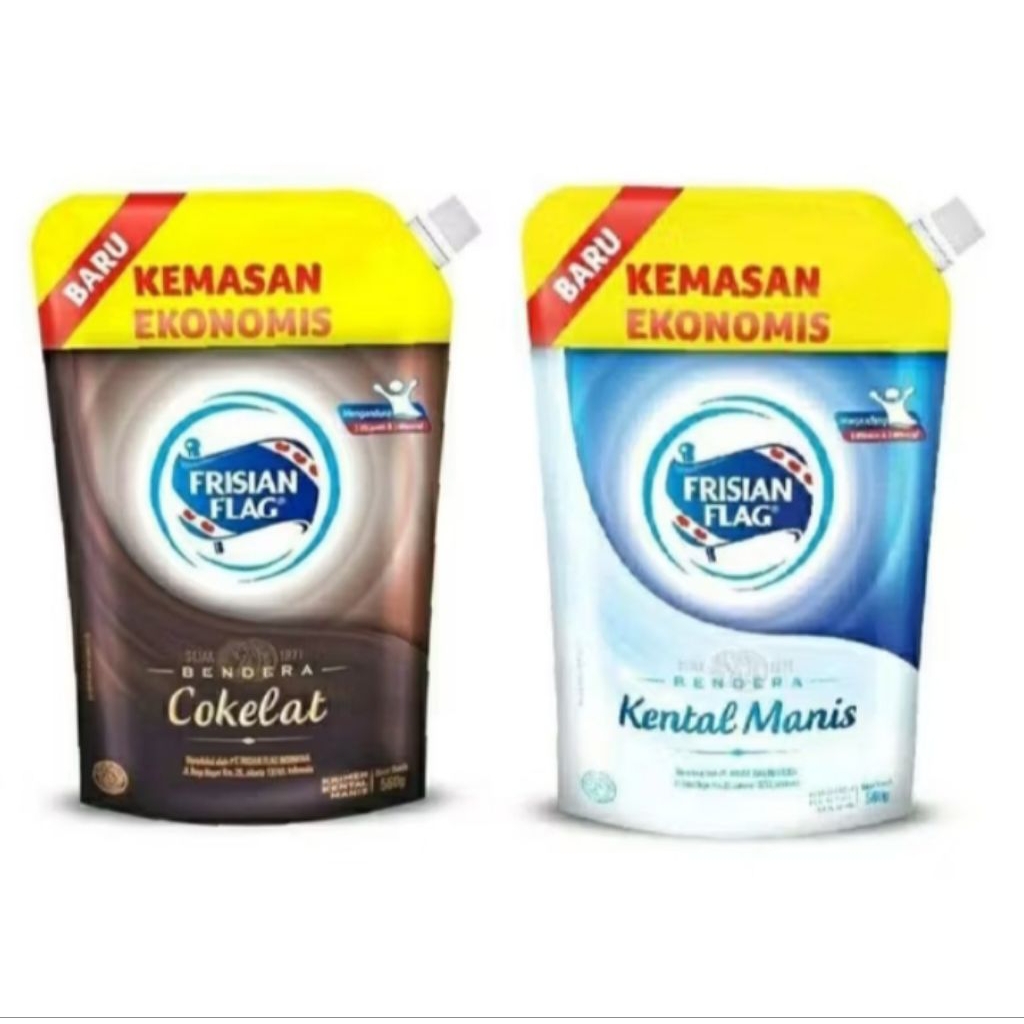 

SKM FRISIAN FLAG Susu Bendera Kental Manis putih cokelat pouch 545g [2pcs]