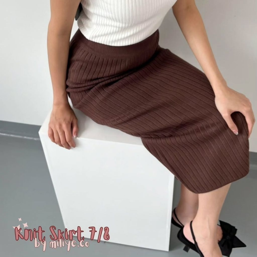 Rok Span Panjang Rajut | Knit Import Panjang 80cm Brand Pinkdose | Tebal Halus Nyaman | Ukuran Stand