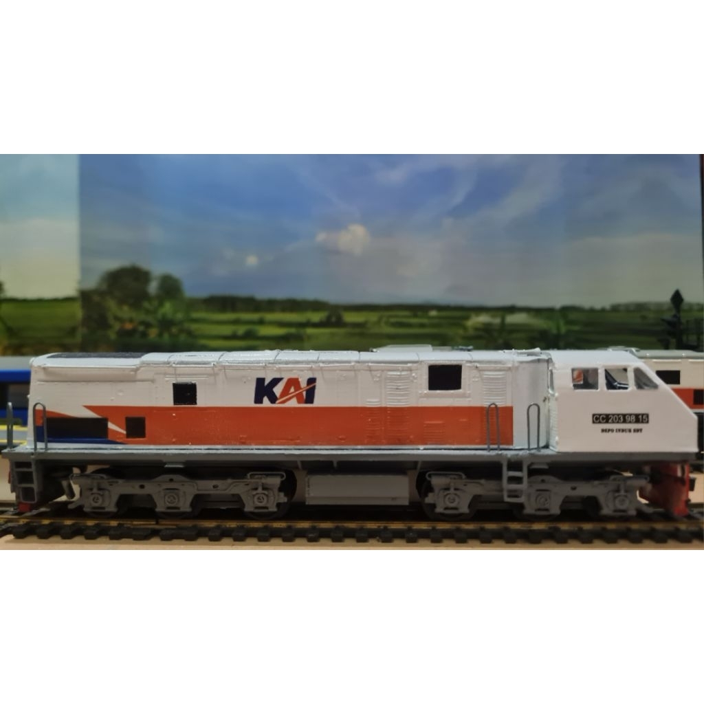 Miniatur Kereta Api Lokomotif CC 203 Dummy tanpa mesin Skala HO (Skala Agung Craft)