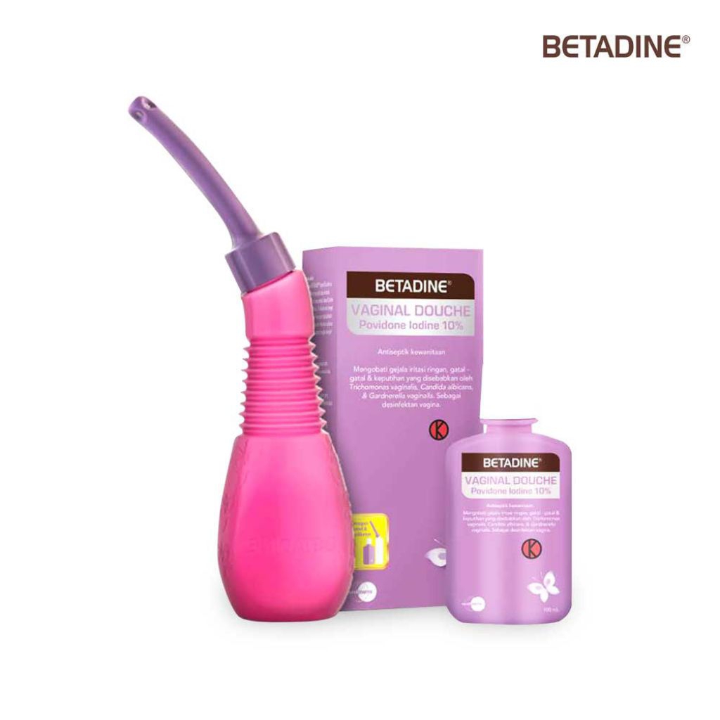 BETADINE VAGINA DOUCHE PAKAI ALAT 100ML Sebagai disinfektan Vagina. Digunakan untuk mengobati gejala